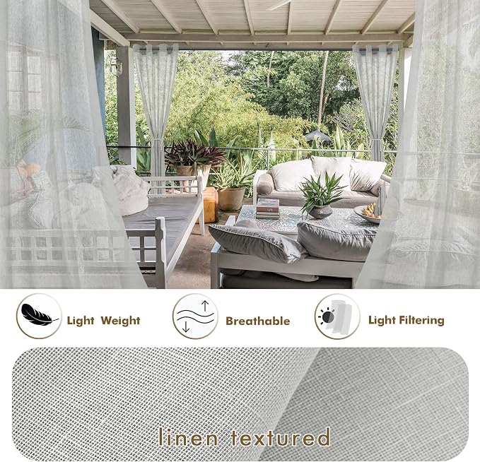 Semi Voile Sheer Outdoor Curtains - Image 3