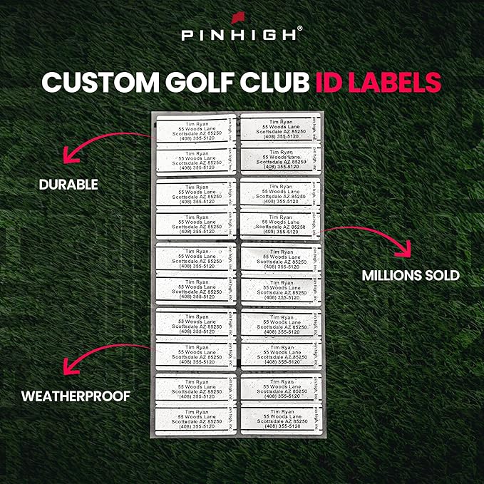Golf Essentials: Personalized ID Labels, Pro Scorecards & Game Guides. Weatherproof Accessories for Club Tracking, Stat Logging & Wagering
