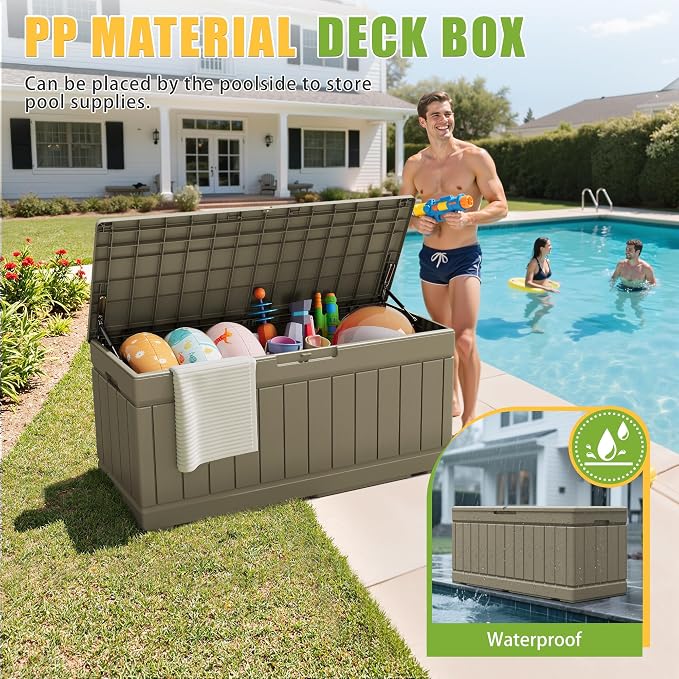 Greesum Outdoor Storage Box 82 Gallon Storage Bin - Image 4