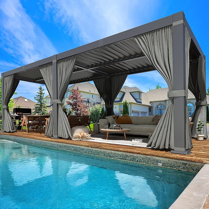 Airwire 10x20 ft Louvered Pergola All-Aluminum Frame | Outdoor Pergolas - Image 2