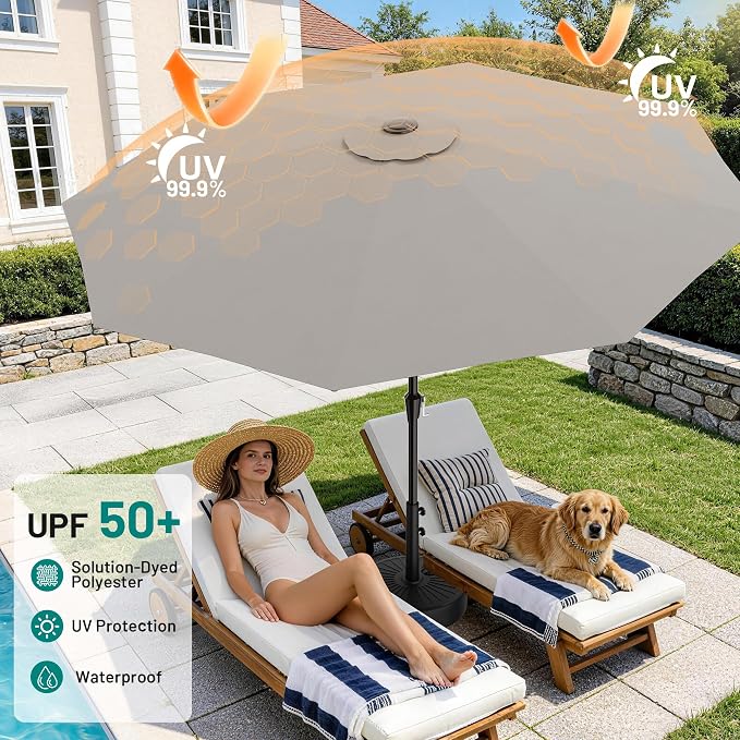9 FT Patio Umbrella for Outdoor, Outdoor Table Umbrella - Image 4