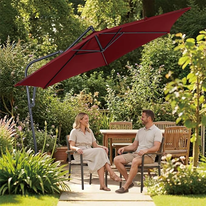 10FT Outdoor Offset Umbrella, Cantilever Patio Umbrella - Image 7