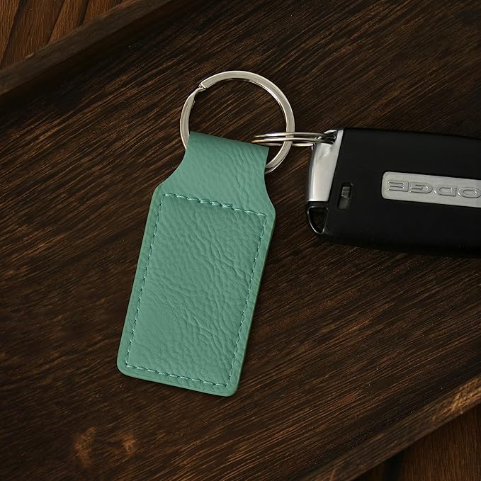 LaserGram Rectangle Keychain, Coat of Arms Germany, Personalized Engraving Included (Teal)