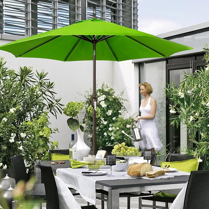 9' Outdoor Patio Umbrella, Outdoor Table Umbrella, Yard Umbrella, Market - Image 6