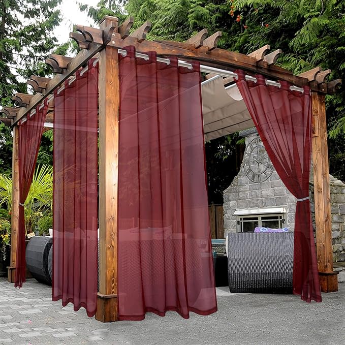 BONZER Waterproof Indoor/Outdoor Sheer Curtains by Bonzer