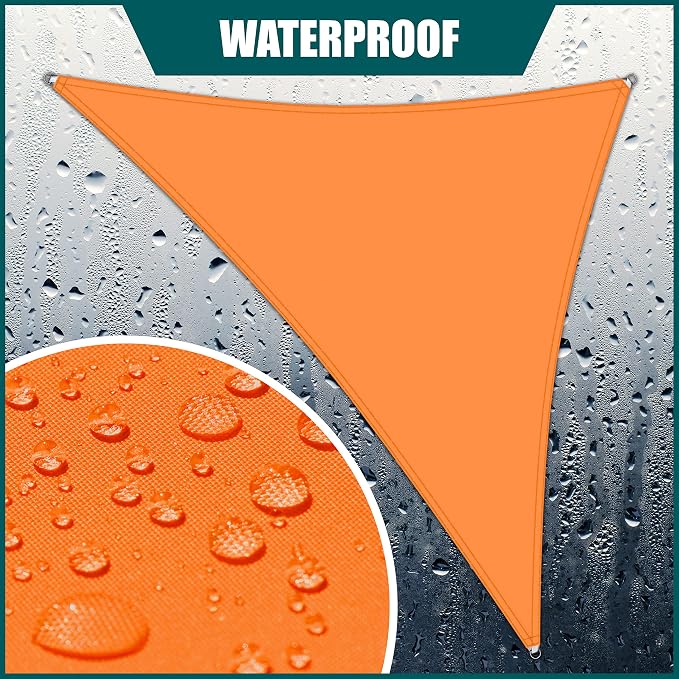 Royal Shade 11' x 17' x 20.2' Orange Triangle Waterproof Sun Shade Sail Order - Image 2
