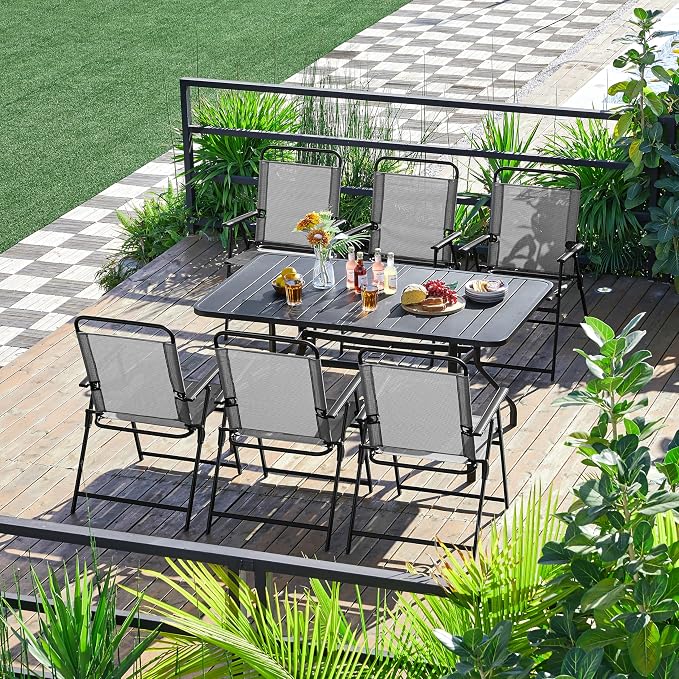 Yaheetech Outdoor Patio Chairs Set of 4, Folding Camping Chairs, no assembly - Image 4