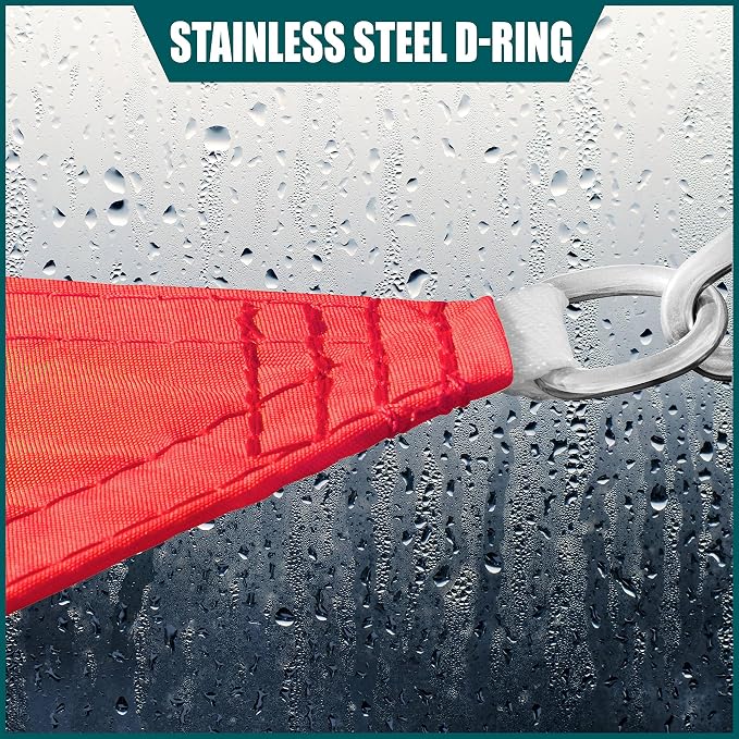 Royal Shade 8' x 11' x 13.6' Red Triangle Waterproof Sun Shade Sail Order to - Image 4