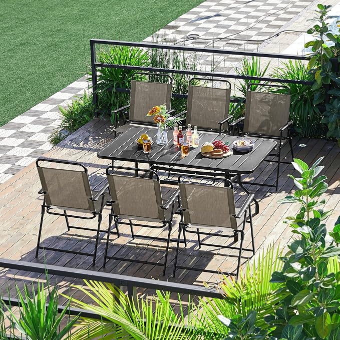 Yaheetech Outdoor Chairs Set of 2, Folding Patio Chairs - Image 2