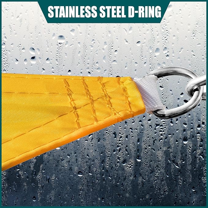 Royal Shade 14' x 20' x 24.4' Yellow Triangle Waterproof Sun Shade Sail Order - Image 4