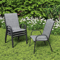 Patio Dining Chairs Set of 4, Outdoor Stackable Furniture Set | All Weather by PIZZELLO