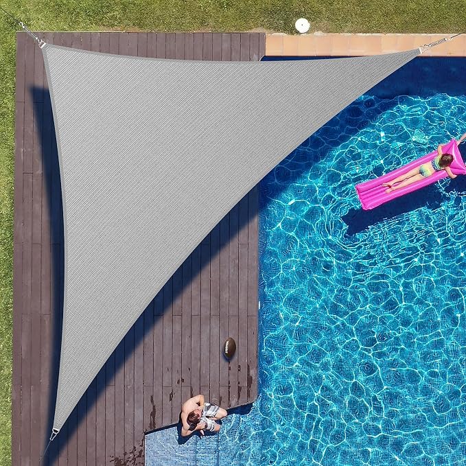 ColourTree 16' x 16' x 22.6' Grey Right Triangle CTAPRT16 Sun Shade Sail Canopy by ColourTree