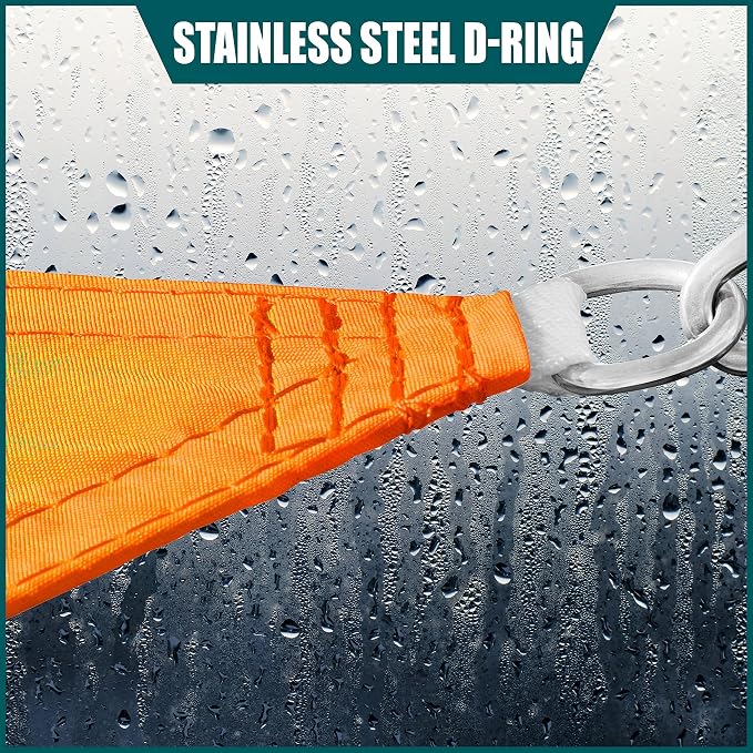 Royal Shade 13' x 17' x 21.4' Orange Triangle Waterproof Sun Shade Sail Order - Image 4