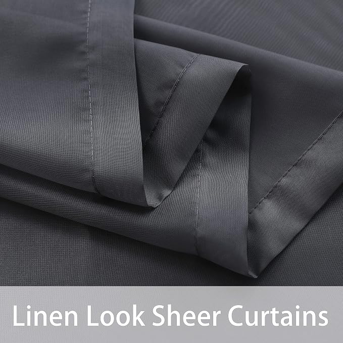 BONZER Outdoor Sheer Curtains for Patio Waterproof 2 Panels | Light Filtering - Image 5