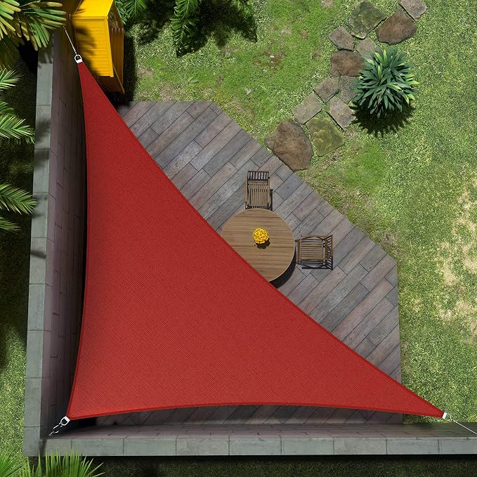 Amgo Custom Size 10' x 14' x 17.2' Red Right Triangle Sun Shade Sail UPF50+ by Amgo