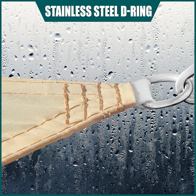 Royal Shade 14' x 14' x 19.8' Beige Triangle Waterproof Sun Shade Sail Order to - Image 4