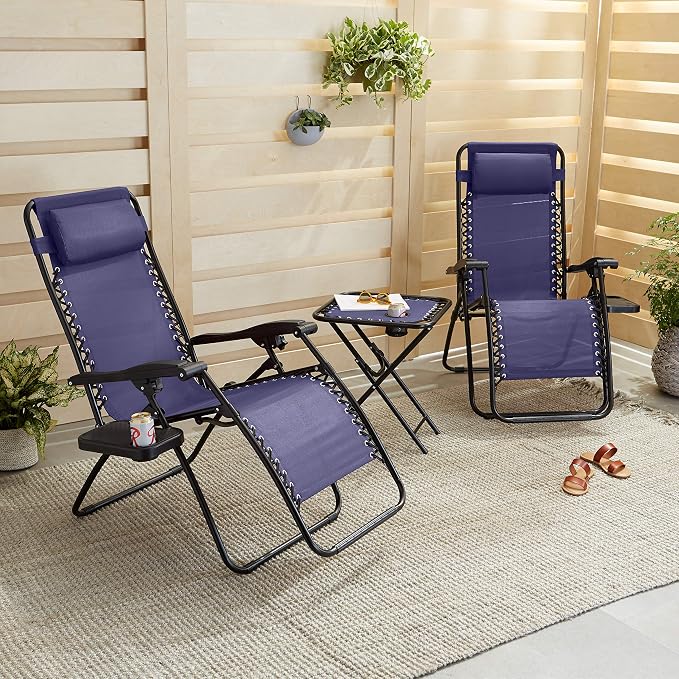Amazon Basics Outdoor Adjustable Zero Gravity Folding Reclining Lounge Chair - Image 2