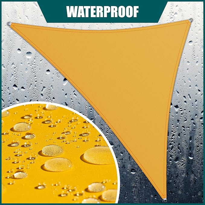 Royal Shade 8' x 15' x 17' Yellow Triangle Waterproof Sun Shade Sail Order to - Image 2