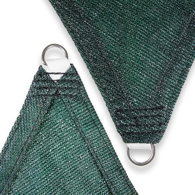 Amgo Custom Size 15' x 16' x 21.9' Green Right Triangle Sun Shade Sail UPF50+ - Image 8