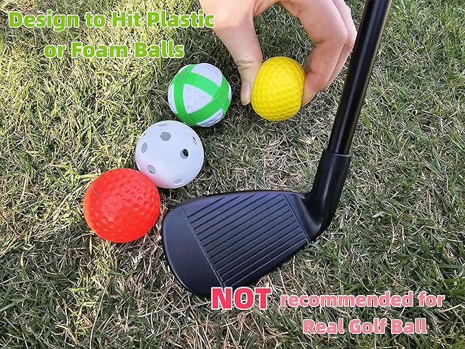 Plastic Golf Club Collapsible - Right Hand for Game & Travel, Golf Chiper Game Club for Junior, Adults Indoor Outdoor Golf Training Bucket Pong Velcro Games for Family, Hit Plastic Foam Balls -1PCS