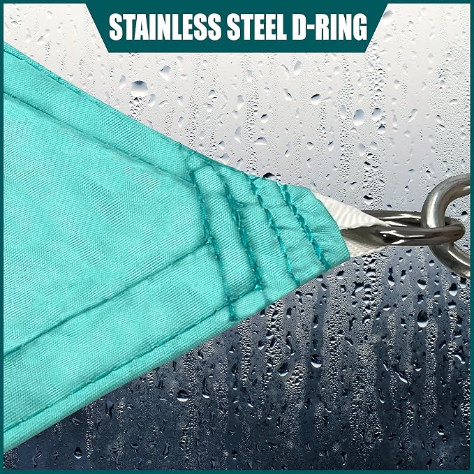 Royal Shade 16' x 16' x 22.6' Turquoise Triangle Waterproof Sun Shade Sail - Image 4
