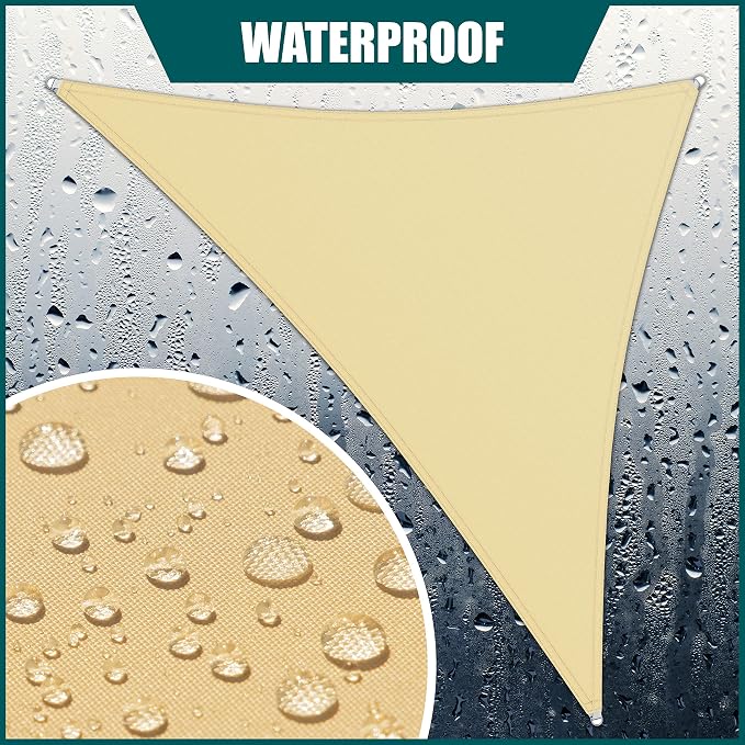 Royal Shade 13' x 17' x 21.4' Beige Triangle Waterproof Sun Shade Sail Order to - Image 2