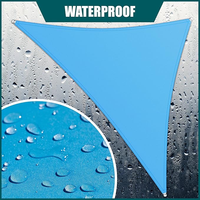 Royal Shade 15' x 18' x 23.4' Blue Triangle Waterproof Sun Shade Sail Order to - Image 2