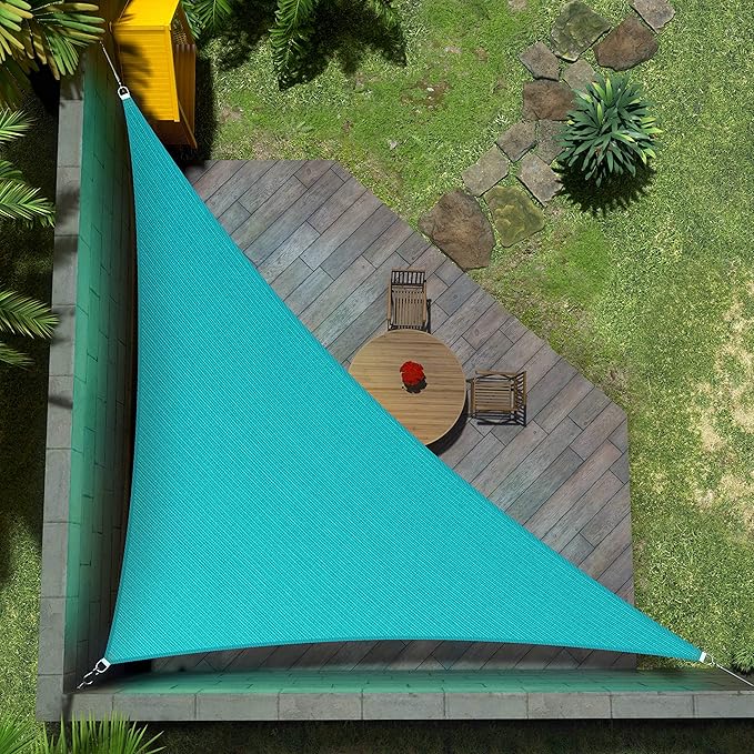 Amgo Custom Size 16' x 23' x 28' Turquoise Right Triangle Sun Shade Sail UPF50+ by Amgo