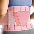 FEATOL Back Brace for Lower Back Pain, Breathable Back Support Belt for Women & Men with Lumbar Pad, Lumbar Support Belt for Heavy Lifting & Work, Pink, L/XL (Circumference:30-38.6")