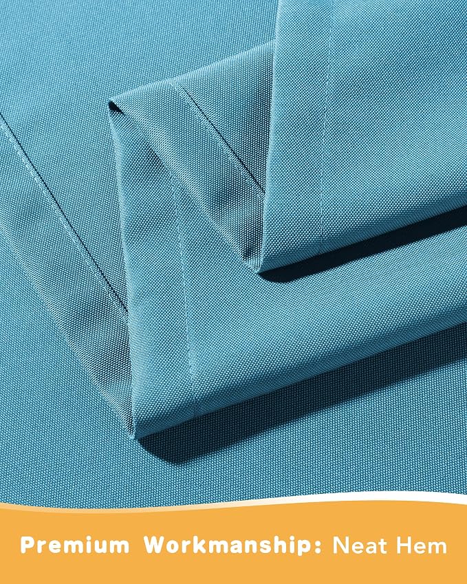 Extra Wide Outdoor Curtains for Patio Waterproof 2 Pcs 110x84 Inch Teal | - Image 5