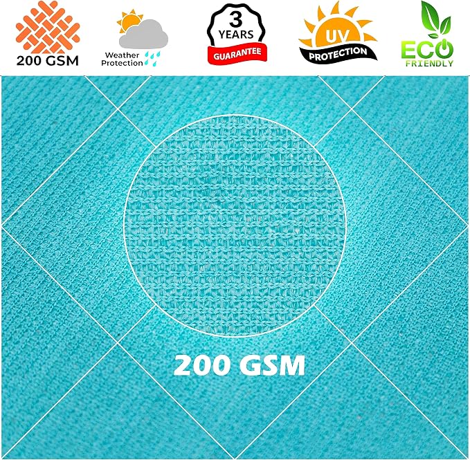 Royal Shade 15' x 21' x 25.8' Turquoise Triangle Sun Shade Sail Order to Make - Image 8