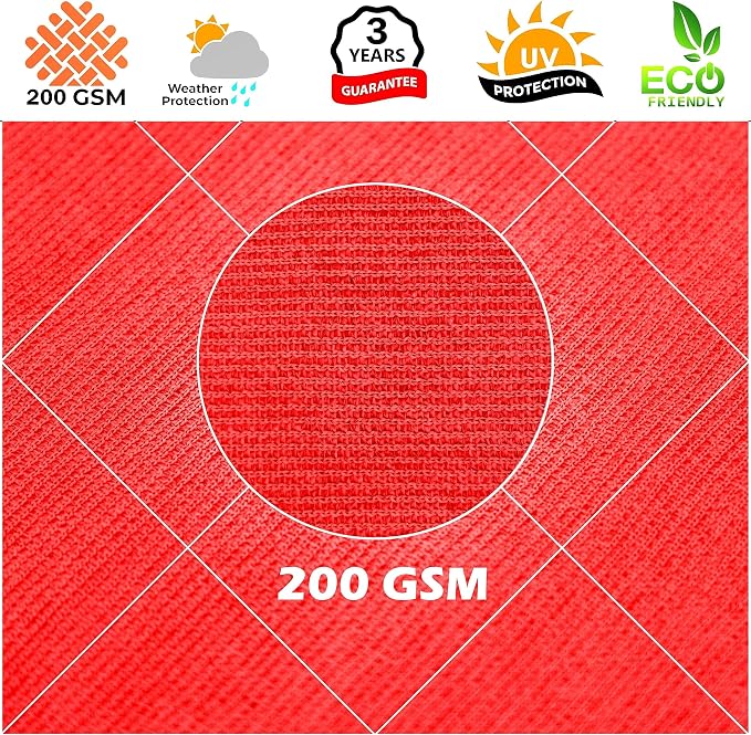 Royal Shade 9' x 23' Custom Size Red Rectangle Sunshade Sail - Image 8