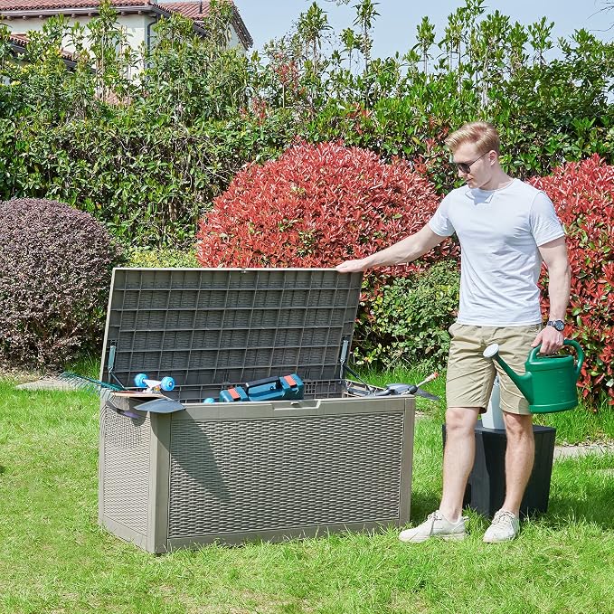 YITAHOME 100 Gallon Large Resin Deck Box Outdoor Storage Boxes - Image 6