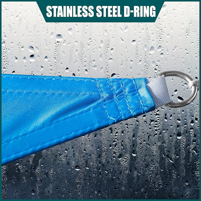 Royal Shade 20' x 20' x 20' Blue Triangle Waterproof Sun Shade Sail Order to - Image 4