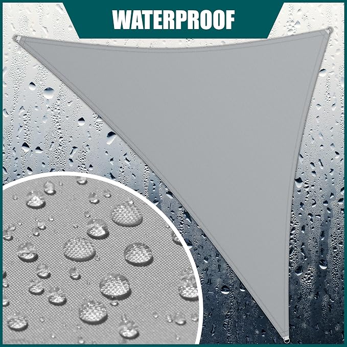 Royal Shade 8' x 15' x 17' Grey Triangle Waterproof Sun Shade Sail Order to - Image 2