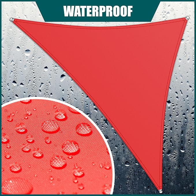 Royal Shade 16' x 21' x 26.4' Red Triangle Waterproof Sun Shade Sail Order to - Image 2
